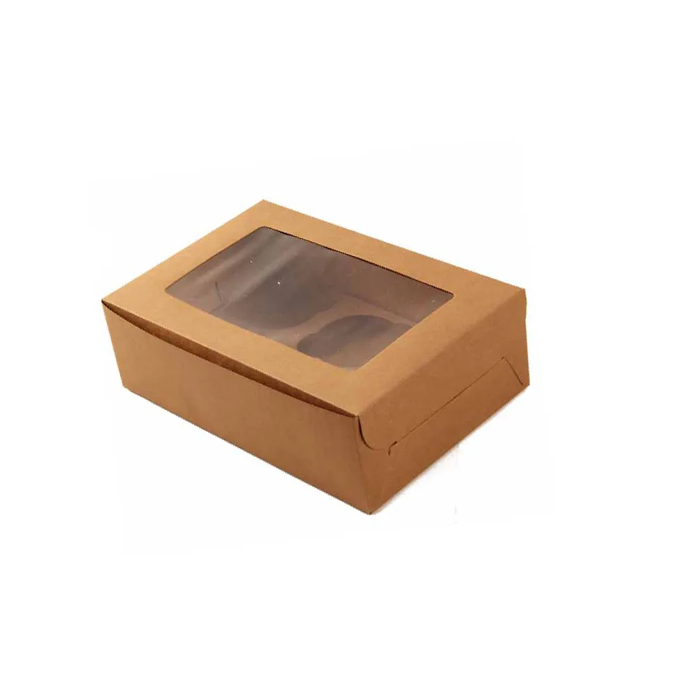 350gsm Kraft Box Cupcake Packaging Box Pastry Boxes 2 Pack
