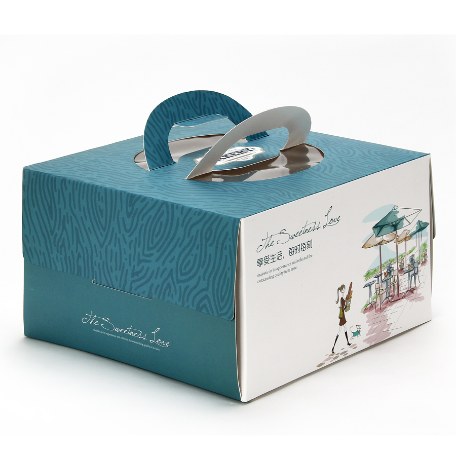 Cheap Easy To Take Printed cardboard Cake Boxes With Handle