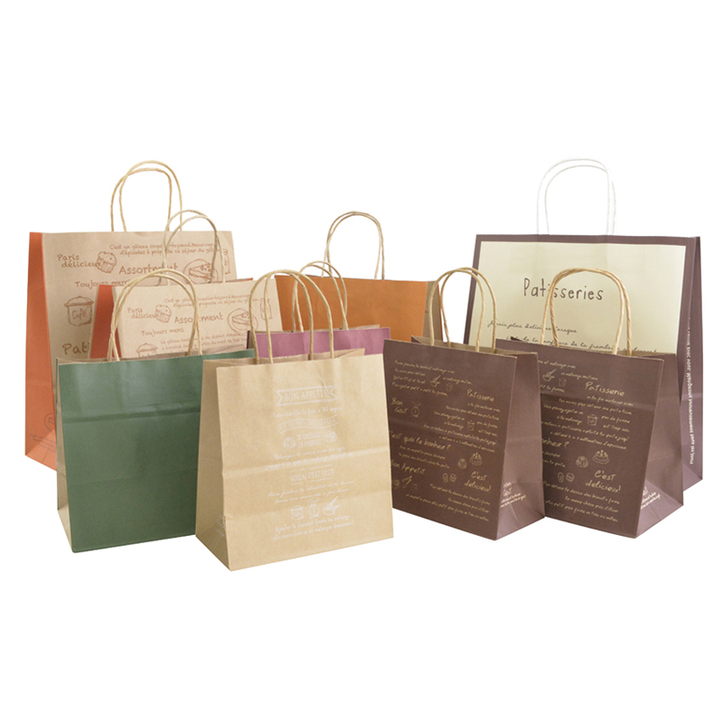 Custom Brown Paper Bags with Handles Bulk Gift Bags