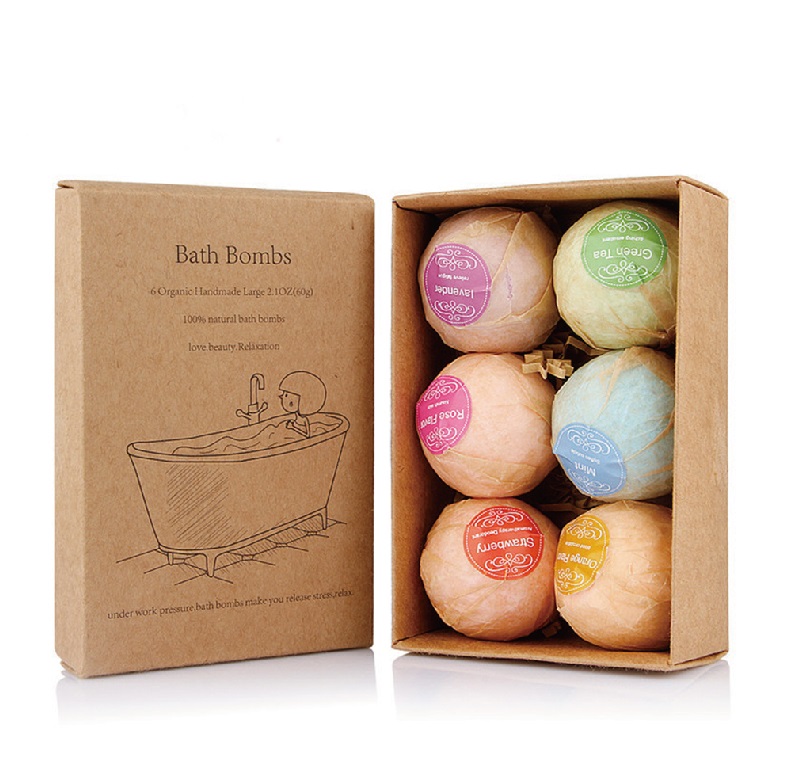 Kraft cardboard paper packaging for bath bomb