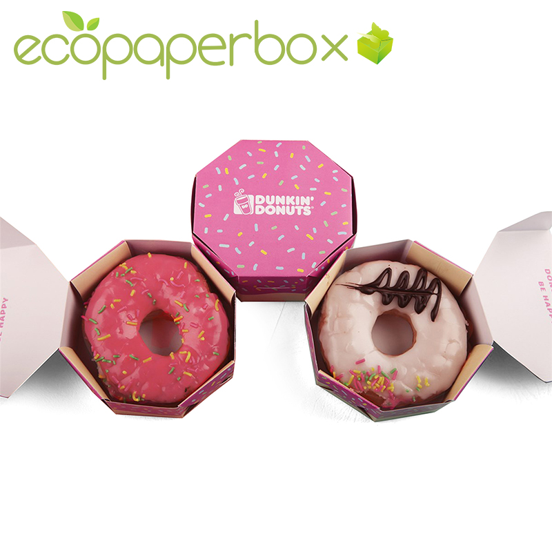 Custom single donut packaging doughnut favor boxes supplies 