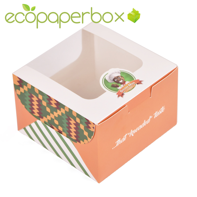 Custom donut box with window personalised food packaging from China Manufacturer