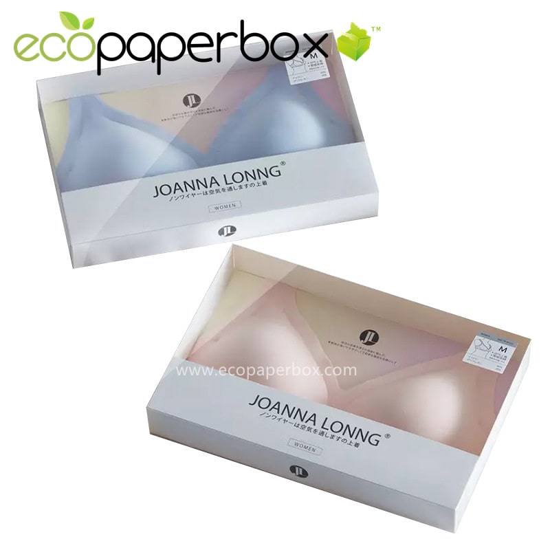Custom Bra Packaging Box Manufacturer with Clear Lid for Undergarments Box