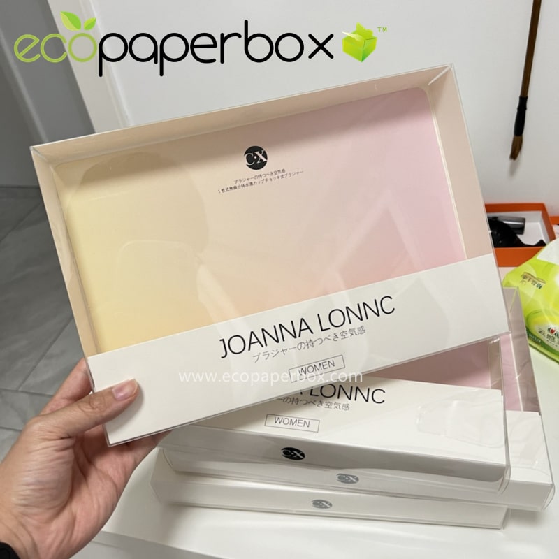 Custom bra packaging box manufacturer with clear lid for Undergarments box