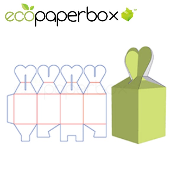 Custom Packaging Color Box Design end-lock packaging Top of heart shape ECOSD00034-H016