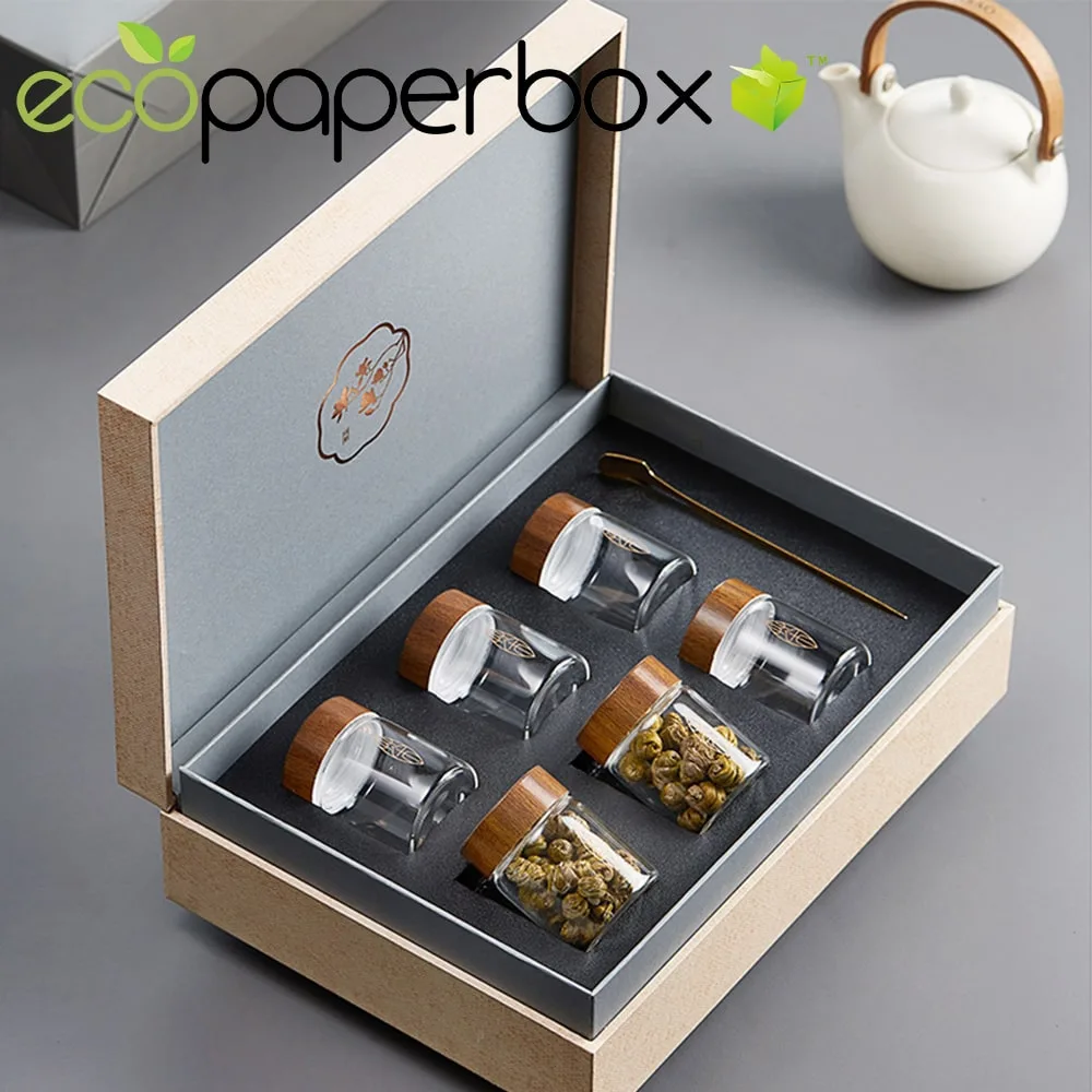 Black Rigid Cardboard Gift Box for A Wine Bottle and Glass from China - 2