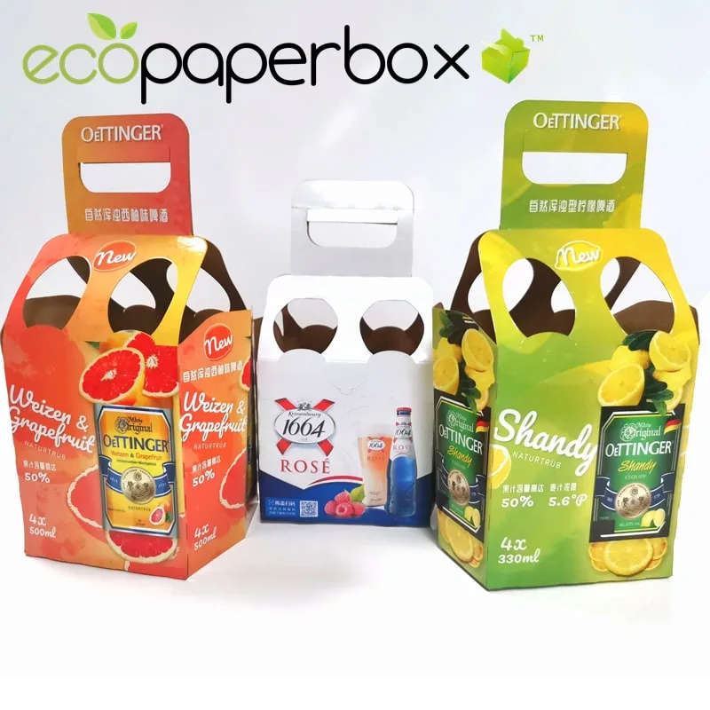 4 Bottles Cardboard Beverage Carrier Beer Can Holder NZ