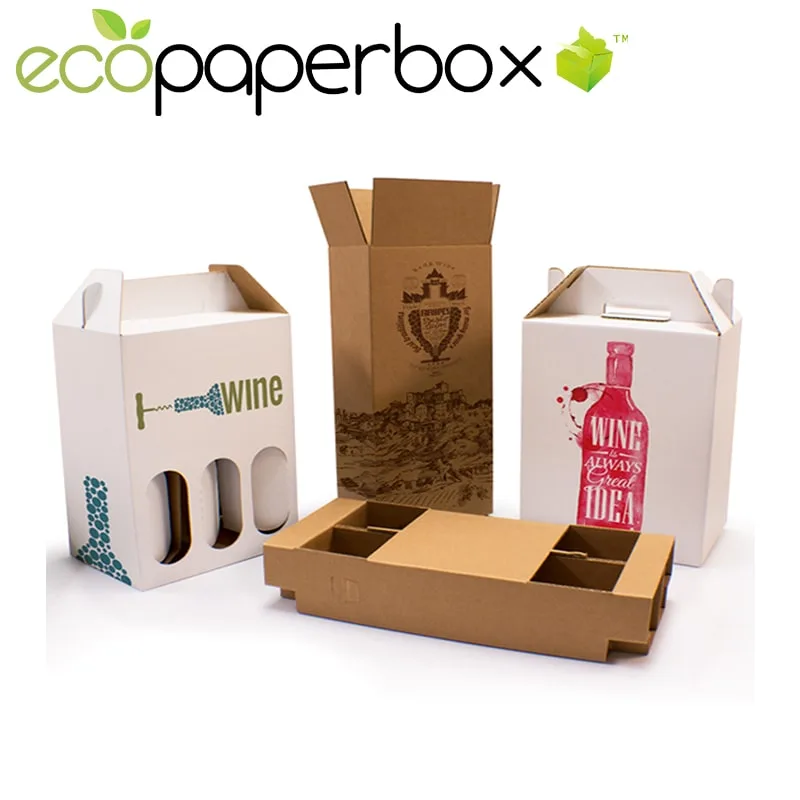 3 Bottles Wine Cardboard Corrugated Gable Boxes with Window