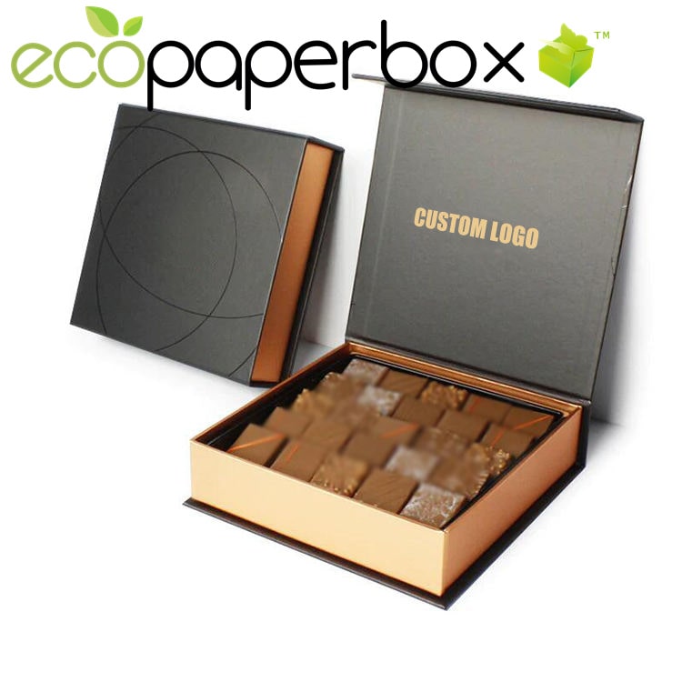 Delightful Customized Chocolate Box with Natural Packaging and Tray Inserts