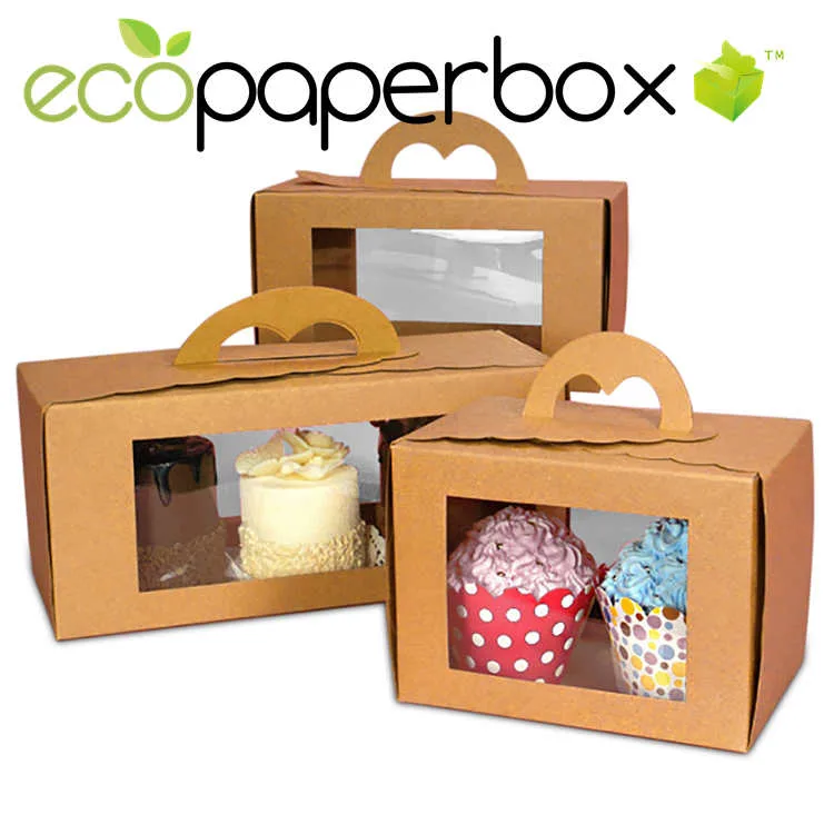 Convenient Cupcake Boxes with Handle - Perfect for Gifting and Transportation