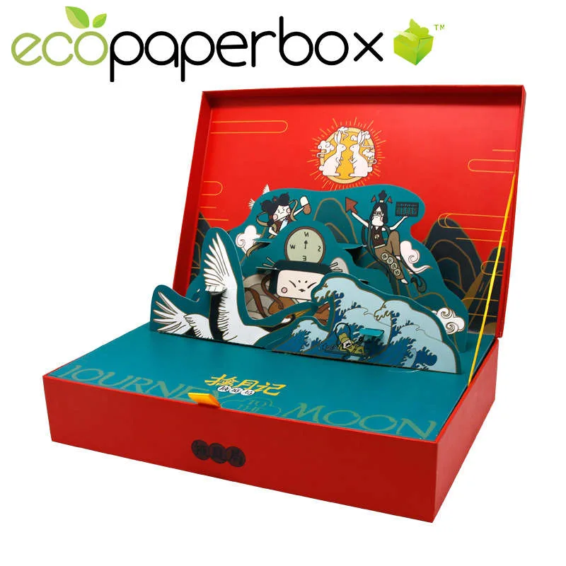 Hinged Lid Cosmetic Rigid Packaging Gift Boxes wid ribbon - 4