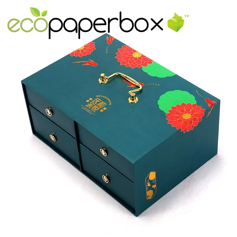 Personalized Luxury Mooncake Gift Boxes Sliding Drawer Gift Boxes - 4