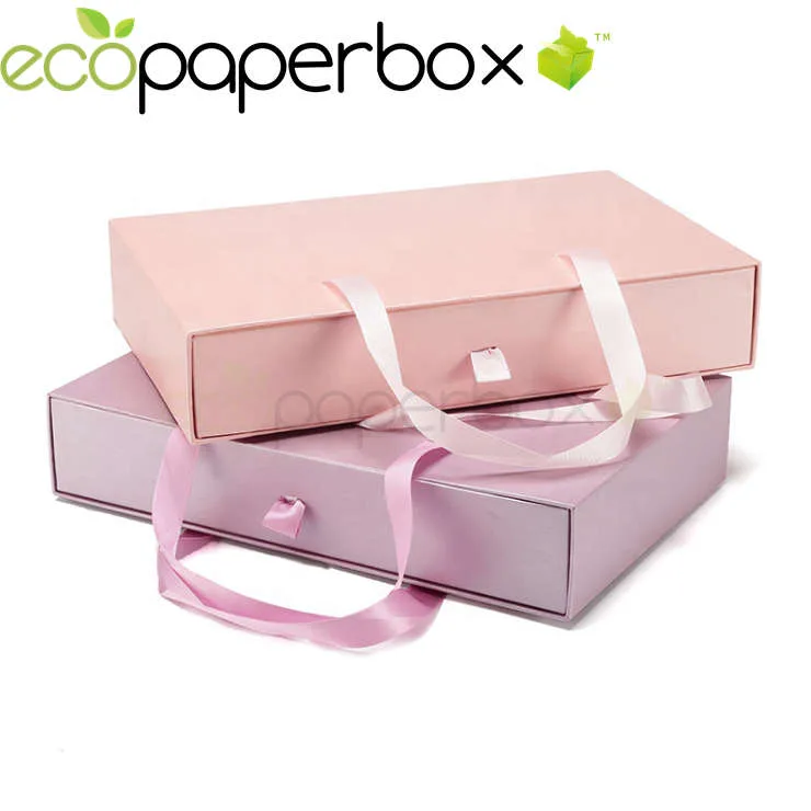 Sliding Rigid Box Pull out Drawer Style Rigid Gift Box with handle - 1
