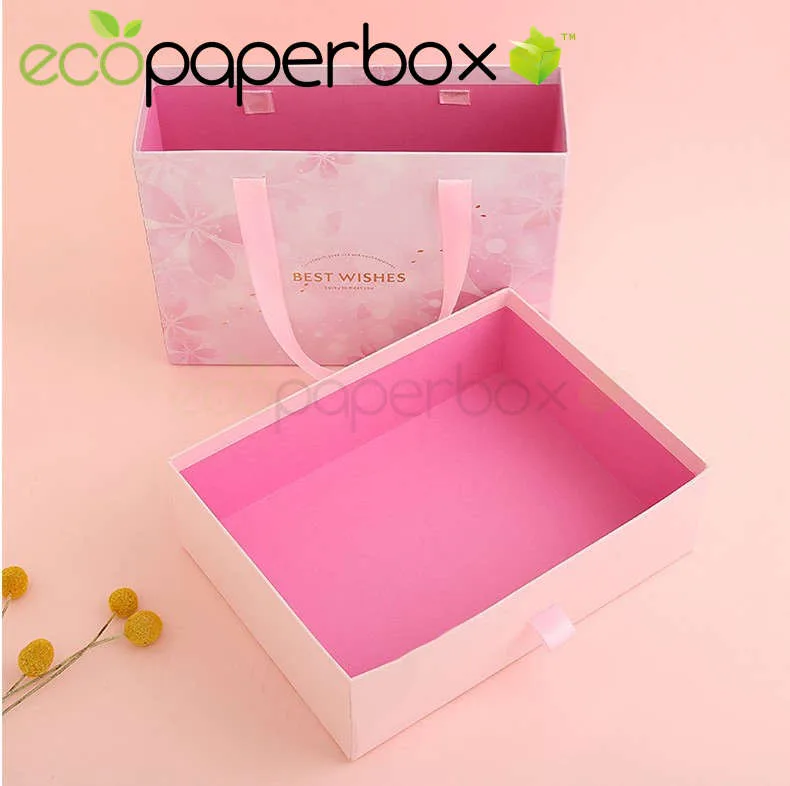 Sliding Rigid Box Pull out Drawer Style Rigid Gift Box with handle - 3