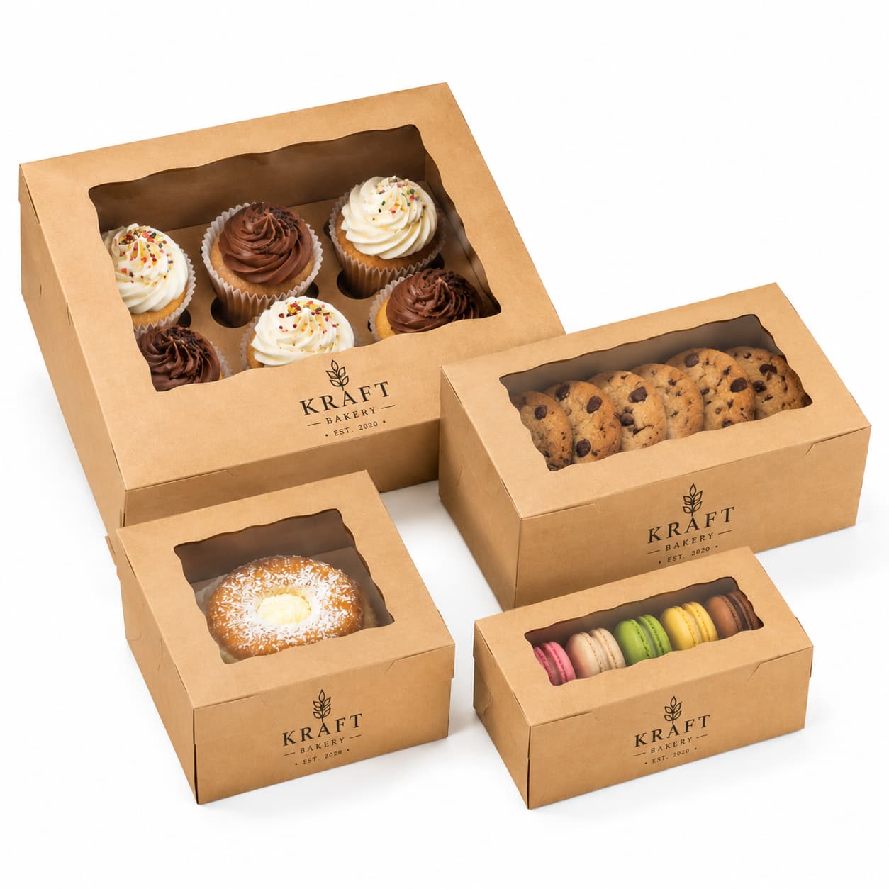 Custom Kraft Bakery Boxes with Window