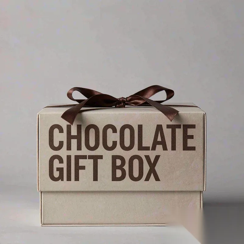 Custom Printed Chocolate Gift Box with Ribbon - 1