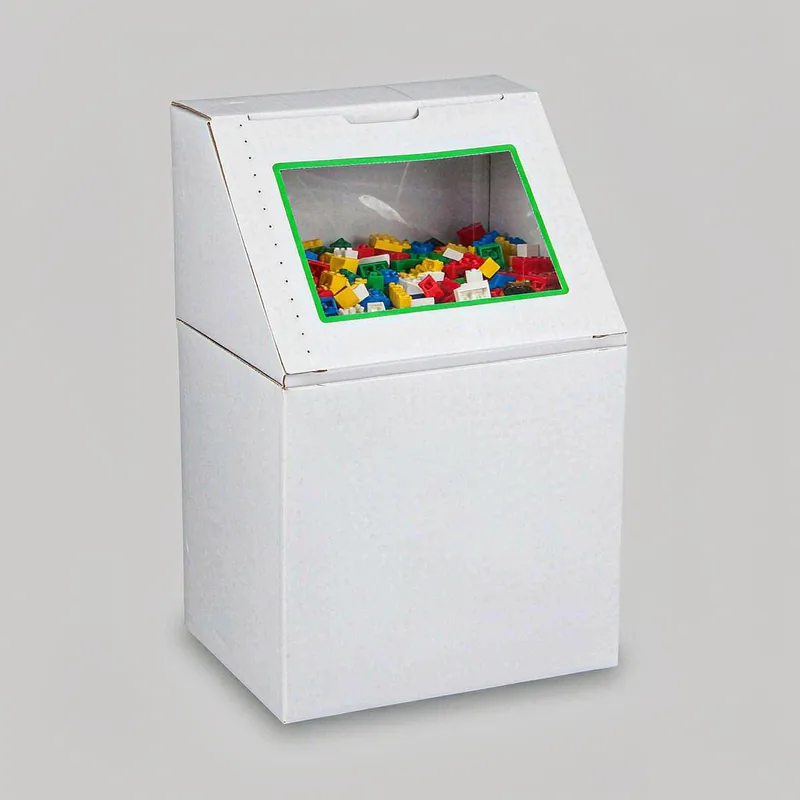 Custom Printed Building Block Storage Box with Window - 1